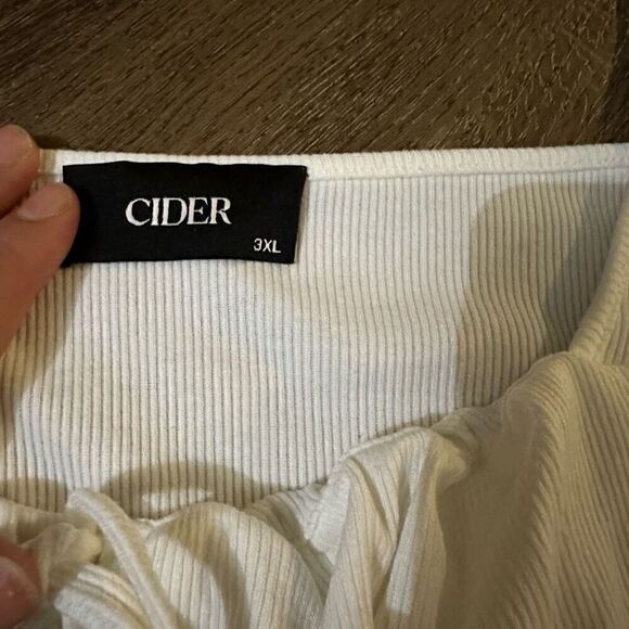 Cider Recycled Fabric Solid Rib Knotted Corset Style Top Long Sleeve Crop Sz 3XL - Picture 3 of 8
